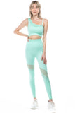 Asymmetric Shoulder Mesh Seamless Activewear Set