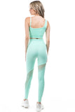 Asymmetric Shoulder Mesh Seamless Activewear Set