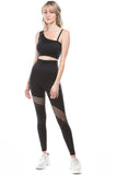 Asymmetric Shoulder Mesh Seamless Activewear Set