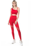 Asymmetric Shoulder Mesh Seamless Activewear Set