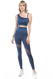 Asymmetric Shoulder Mesh Seamless Activewear Set