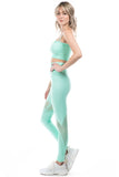 Asymmetric Shoulder Mesh Seamless Activewear Set