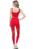 Asymmetric Shoulder Mesh Seamless Activewear Set